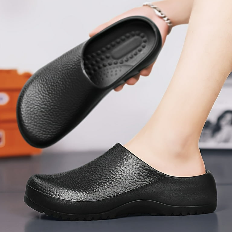 Men s Solid Clogs Oil Proof Non slip Slip On Shoes Chef Shoes Kitchen Cook Shoes Hospital Shoes Walmart