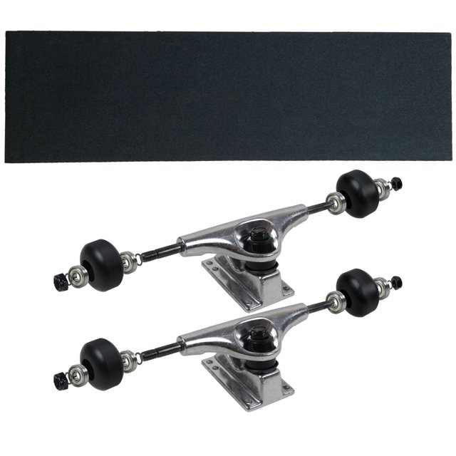 Camions de Planche à Roulettes Havok, Roues, Roulements, Poignée, Emballage de Camion Matériel Argent