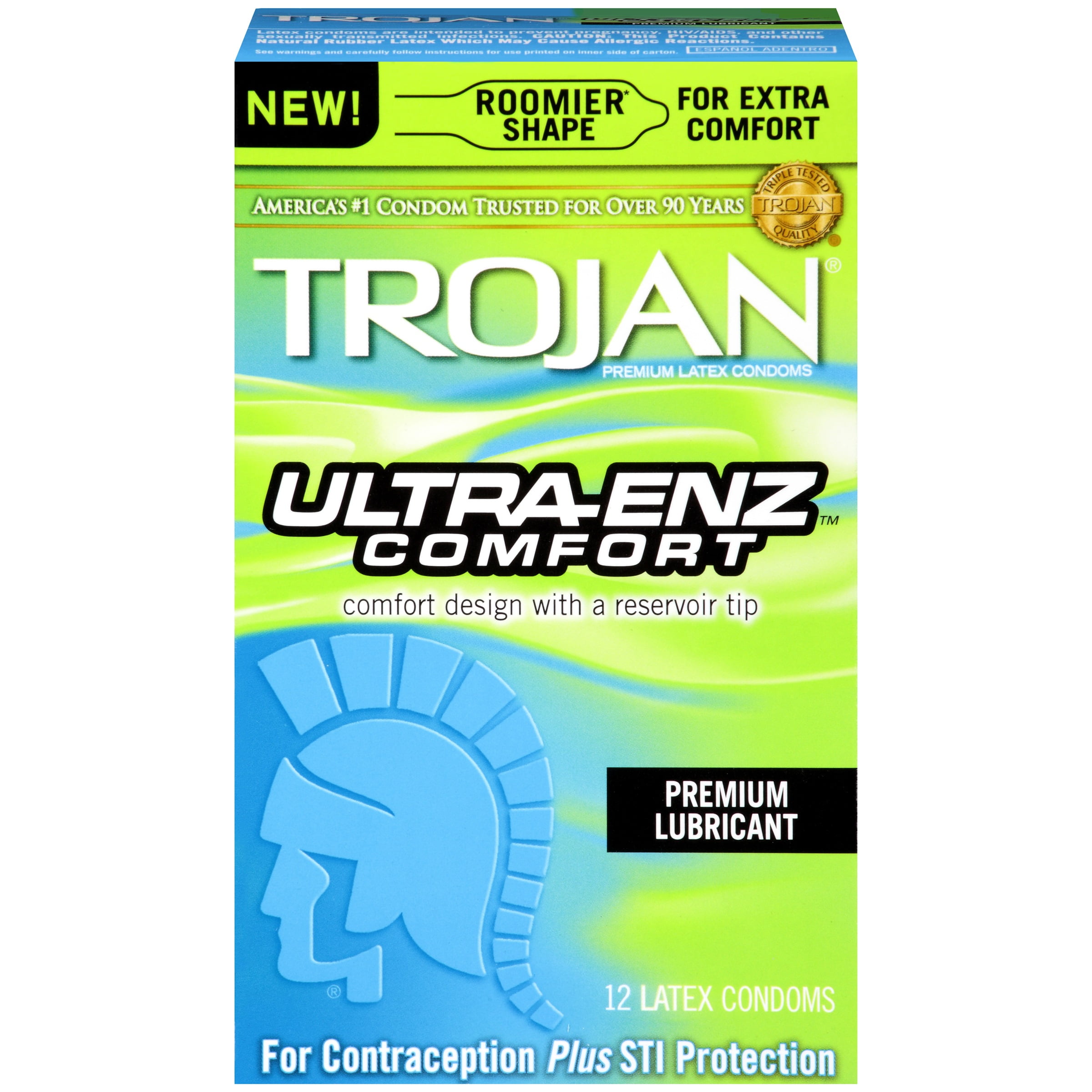 Trojan Ultra Enz Comfort Latex Condoms 12 Count Walmart Com