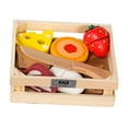 thumbnail image 1 of Juegos de comida de madera para niños Accesorios de cocina Corte de juguetes Juego de imaginación para niños pequeños Rellenos de huevos de, 1 of 8