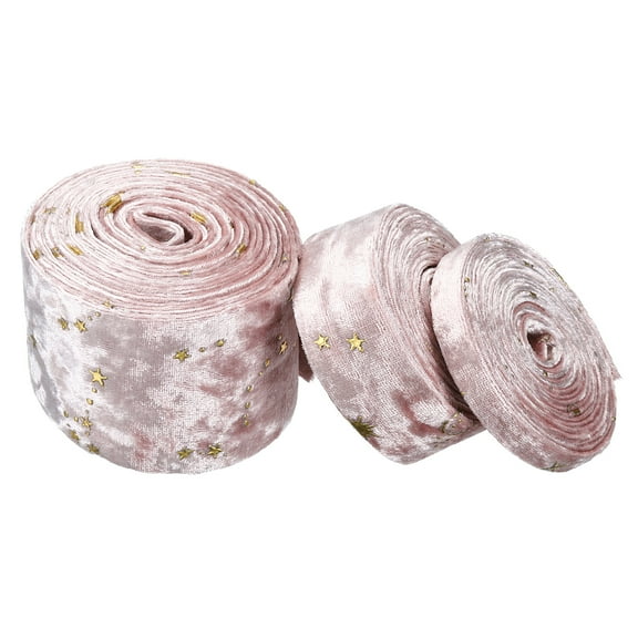 Uxcell 3/8", 1", 2" Velvet Ribbons Set, 3 Roll Total 6.6 Yard Craft Ribbon, Burgundy