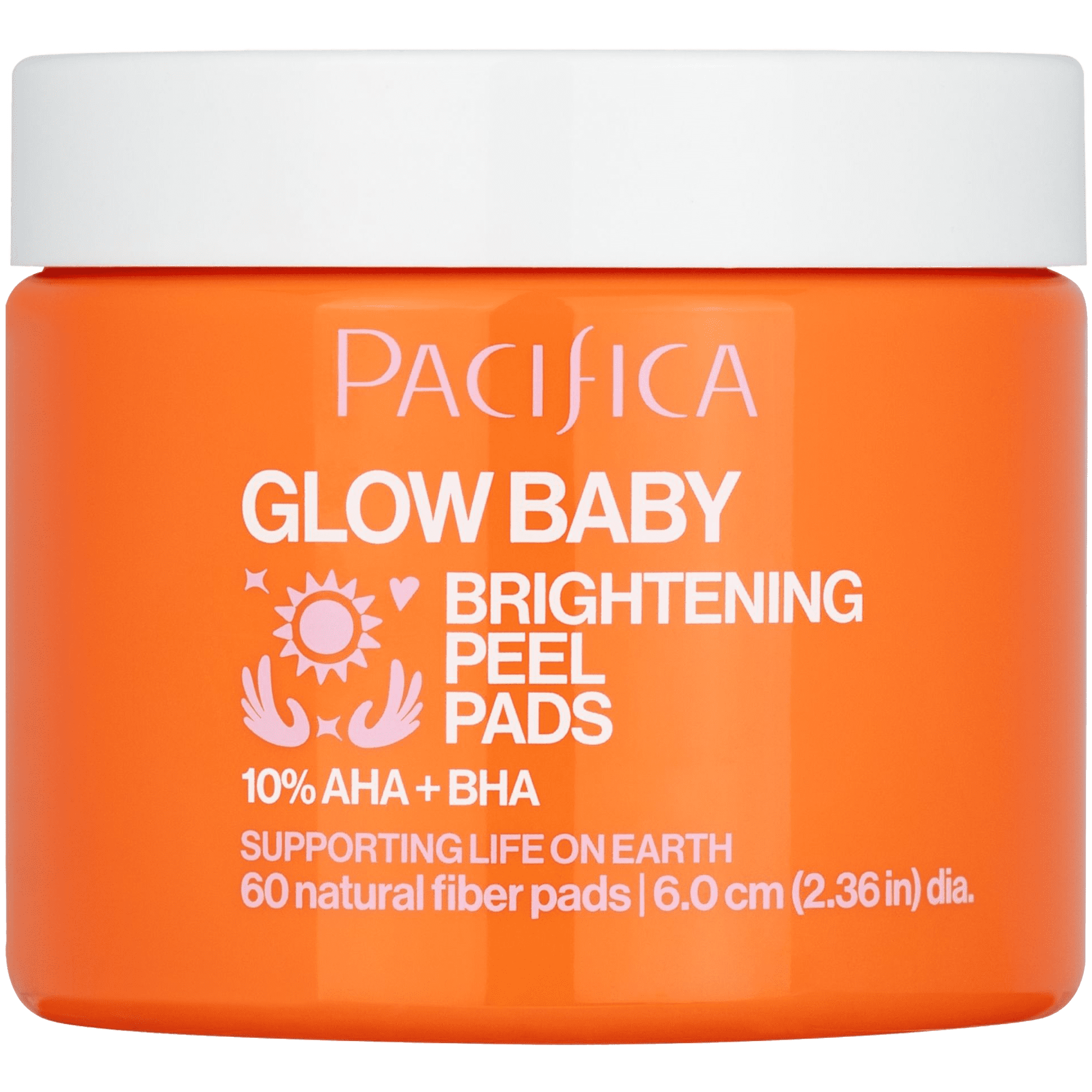 Pacifica Glow Baby Brightening Peel Pads 10% AHA + BHA Exfoliating Face Pads for Glowing Skin Resurfacing Glycolic Acid & Salicylic Acid Pad to Smooth Texture & Minimize Pores 60 Count