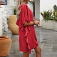 thumbnail image 5 of Mceream Dresses for Women 2026 Casual Summer Dress Wedding Long Flowy A Line Guest Dresses Fashion Beach Vacation Clothes Plus Size Red XL, 5 of 6