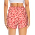 thumbnail image 4 of Goofa Red Pretty Flowers Printed Women 2 in 1 Running Shorts,Quick Dry Athletic Workout Shorts,High Waisted Athletic Shorts with Liner Pockets-, 4 of 9