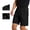 Pants-218Black, variant on Shorts for Men Hiking Elastic Waist Belt Buckle Cargo Pockets Nylon Cargo Shorts Quick Dry Shorts Casual Outdoor Camping Fishing Climbing Wear