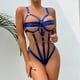 thumbnail image 4 of Gibobby Lencería sexy Mujeres Sexy Cinta Anillo de Sin espalda Body Lencería(Azul oscuro, G), 4 of 5