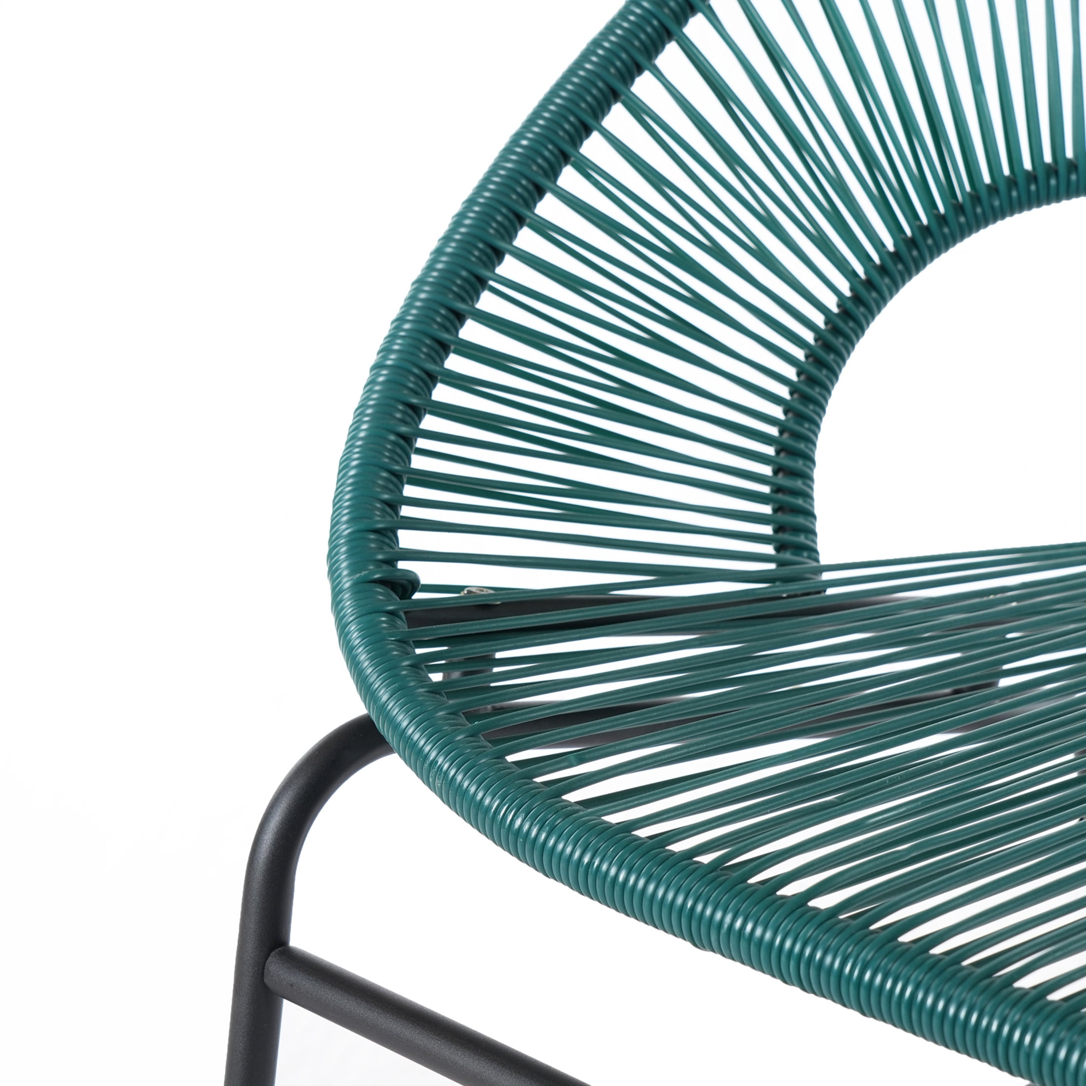 Christopher Knight Home Outdoor Patio Basket Loveseat, Hammock Weave Design, Metal Frame, Teal