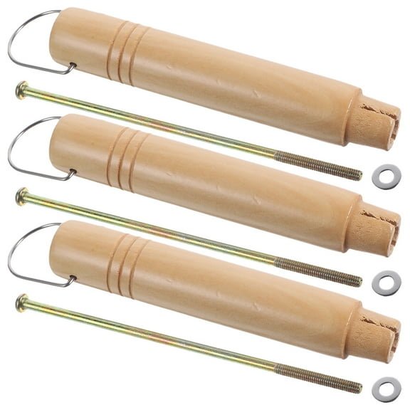 ROSENICE Wooden Replacement Handles for Pots with Comfort Grip and Construction Beige 3pcs