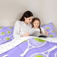 thumbnail image 5 of Manfei Sport Themd Queen Bedding,Ball Games Bedding Comforter Set Queen For Girls,Purple Mixed Shade,Reversible,7pcs, 5 of 8