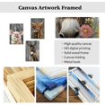 thumbnail image 5 of ZHONGYUTONG 3 Piece Farm Animal Wall Art Funny Highland Cow Donkey Pig Painting Animal and Flower Pictures Farmhouse Canvas Prints Home Decor Framed (11.00" x 14.00" x 3PCS), 5 of 5