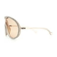 thumbnail image 6 of Bling Rhinestone Rim Luxury XL Oversize Shield Racer Plastic Sunglasses All Beige, 6 of 8