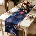 thumbnail image 4 of Aufmer Patriotic Festival Table Runner Set Star Firework USA Flag Printed Polyester Cloth Mat Combination For 4th Of July Dining Room Multi Scene Holiday Layout, 4 of 7