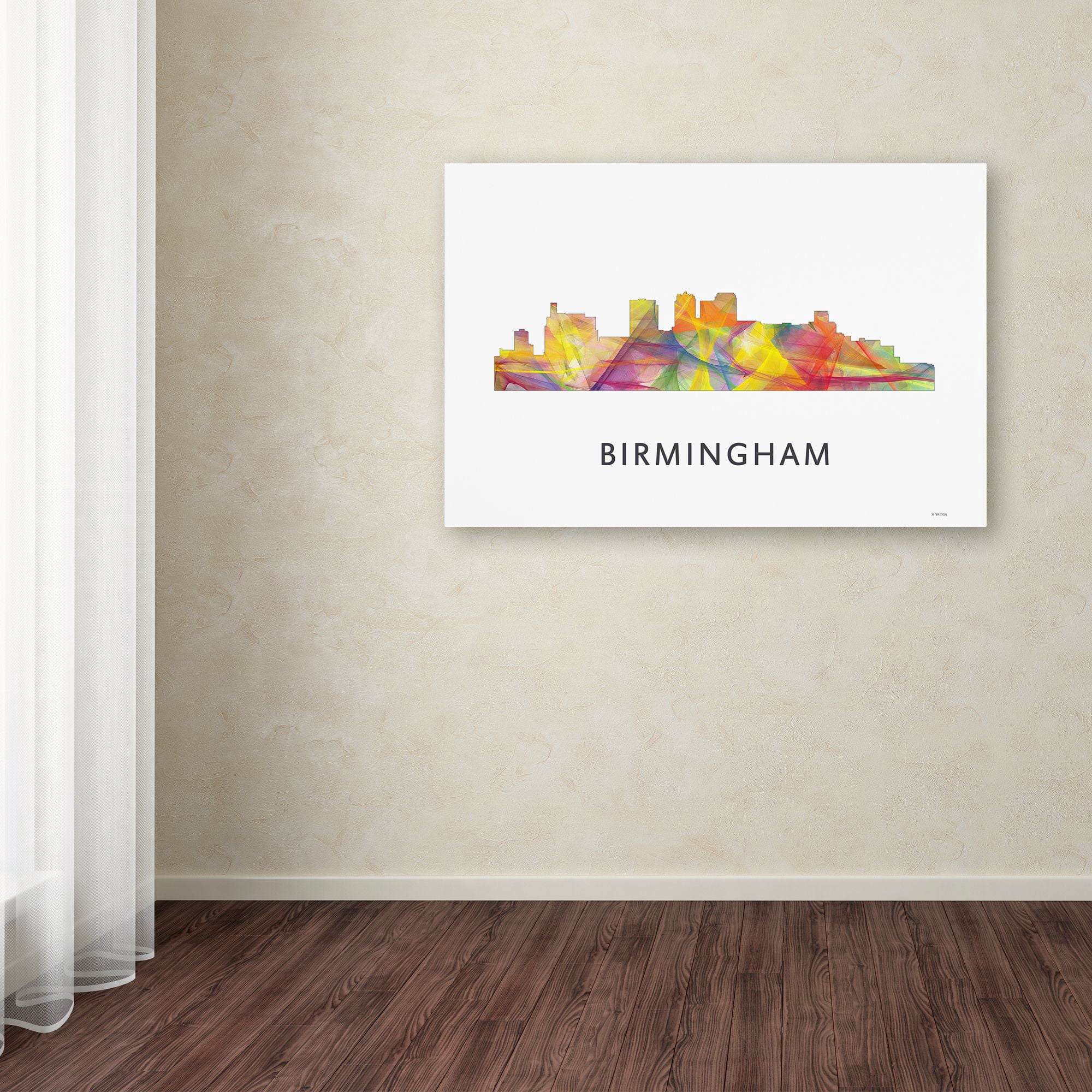 Trademark Fine Art 'Birmingham Alabama Skyline WB-1' Canvas Art by Marlene Watson