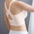 thumbnail image 4 of iHPH7 Sports Bras for Women Seamless Bras for Women T-shirt Bra No Underwire Criss Cross Back Workout Running Gym Yoga Workout Top Wirefree Yoga Bra Stretchy Beige L, 4 of 6