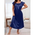 thumbnail image 1 of Chemise de Nuit Plissée à Encolure Carrée avec Nœud pour Femme Grande Taille, 1 of 5