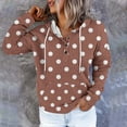 thumbnail image 2 of Pxxlle Womens Hoodie Sweatshirts Fashion Polka Dot Graphic Hoodies Fall Long Sleeve Hooded Pullovers Casual Drawstring Sweatshirt with Pockets Coffee XXL, 2 of 4