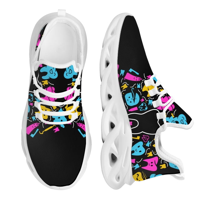 Zapatos planos de plataforma ligeros para mujer, de nuevo estilo, con diseño de cielo estrellado y dental oscuro, zapatillas de malla para mujer