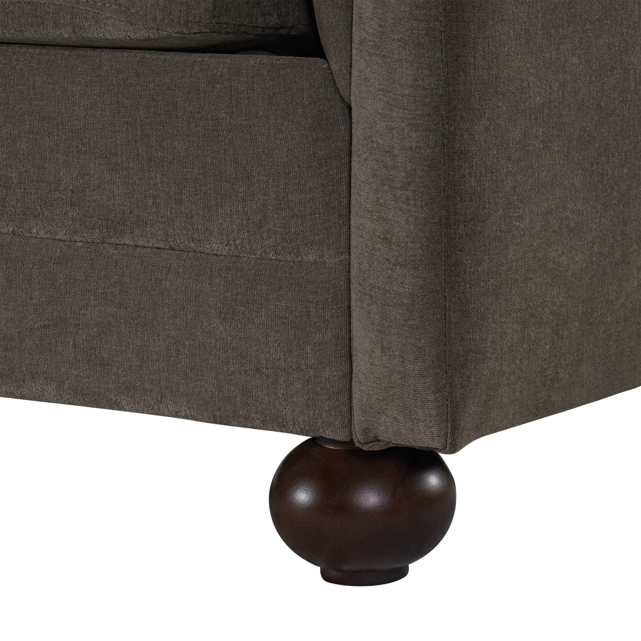 Christopher Knight Home 77.2" Modern Chenille Sofa Couch with Square Arms, 3 Seats, Wood Legs, Light Brown
