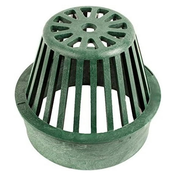 Round Atrium Grates 6 Inch - Green Drain Cover for Flower Beds, Durable HDPE Construction, UV Inhibitor, High Flow Rate