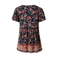 thumbnail image 3 of Liacowi Women Summer Bohp Print Tunic Tops Short Sleeve V Neck Loose T-Shirts Casual Pullover, 3 of 9