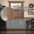 thumbnail image 3 of VHC Brands Crosswoods Plaid Cotton Primitive Kitchen Curtains Rod Pocket Hanging Loops 24x36 Tier Pair, Natural Tan, 3 of 4