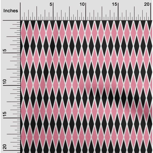 oneOone Silk Tabby Medium Pink Fabric Argyle Check Craft Projects Decor Fabric Printed By The Yard 42 Inch Wide