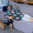 thumbnail image 3 of Wearable Oversized Blanket,Colorful Halloween Pumpkins Pattern Wearable Blanket Hoodie for Adults,Cozy Hooded Blankets with Super Pockets,Super Warm Fuzzy Pullover for Women & Men, 3 of 6
