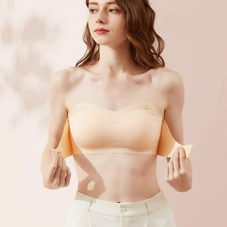 Women s Compression Front Close Lightly Strapless Bra High Support Bandeau Bra for Big Busted Women Complexion L
