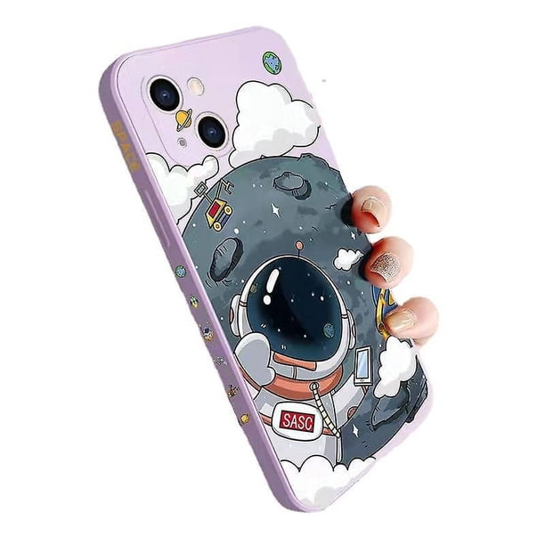 Adecuado para Iphone13promax/13pro Astronauta Iphone12/11/xr Funda De Silicona-púrpura