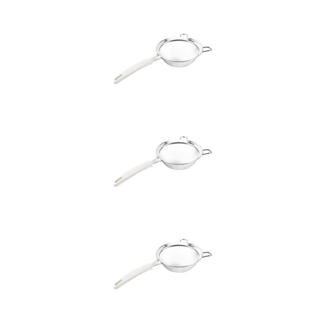Monstrate Tamiz de harina de acero inoxidable, colador de malla fina, tamiz de filtro de alimentos fritos, utensilios de cocina, utensilios de cocina, Tamiz con mango de 14 cm 3piezas Monstrate CBP189085