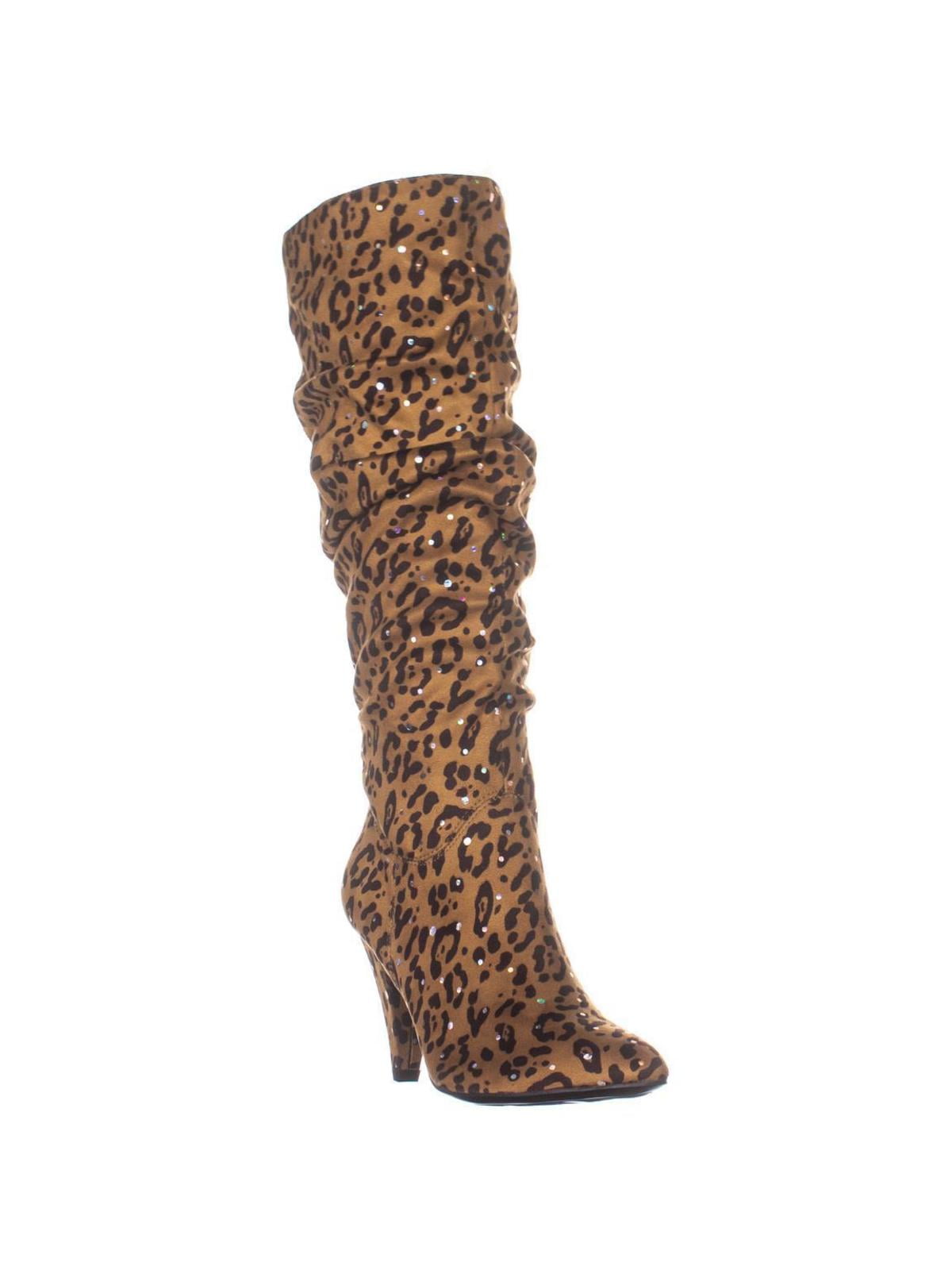 Womens Impo Theodora Slouch Knee High Boots, Tan Multi Leopard, 8 US ...