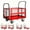 Black + Red, variant on 6-in-1 Collapsible Heavy Duty Platform Truck Cart with Cage – 1800lbs Capacity – Flatbed Dolly with Swivel Wheels – Multipurpose Utility Cart for Warehouse, Garage – Black + Red with Black Wheels