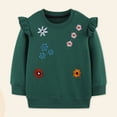 thumbnail image 2 of mgoYE Little Girls Sweatshirts 2T 3T 4T 5T 6T 7T Cotton Long Sleeve Crewneck Pullover Toddler Kids Winter Warm Shirt Sweater Tops(Green,4-5 Years), 2 of 9