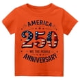 thumbnail image 5 of America 250 T Shirt Boys Independence Day Printed Casual Crewneck Short Sleeve Tee Girls 4Th of July Shirt Orange 5-6 Years, 5 of 5