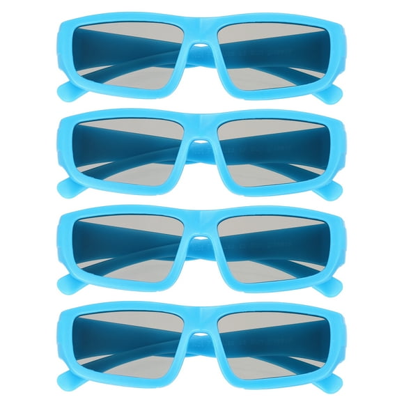 4pcs Gafas de Visualización 3D Polarizadas, Gafas 3D Circulares Pasivas, Azul