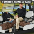 thumbnail image 5 of Renewold Golf Cart Seat Cover with Pockets Soft Breathable Quick Dry Golf Cart Towel Blanket Fits for EZGO Yamaha Club Cars and More 2 Person Seats, Blue Butterfly Brown, 5 of 7