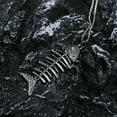 thumbnail image 2 of HOOUN Men's Stainless Steel Fish Bone Necklace Pendant Jewelry Sweat Chain, 2 of 6