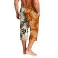 thumbnail image 6 of Mens Swim Trunks Men's Casual Hawaiian Print Drawstring Cropped Capri Pants Summer Swim Trunks Beach Shorts with Elastic Waist Resort Style for Vacation Pool Luau Orange S, 6 of 9