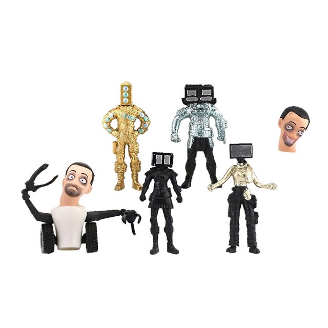 Skibidi Battle Action Figures Set, Horror Cartoon Movie Character Action Figure-SinKeeU