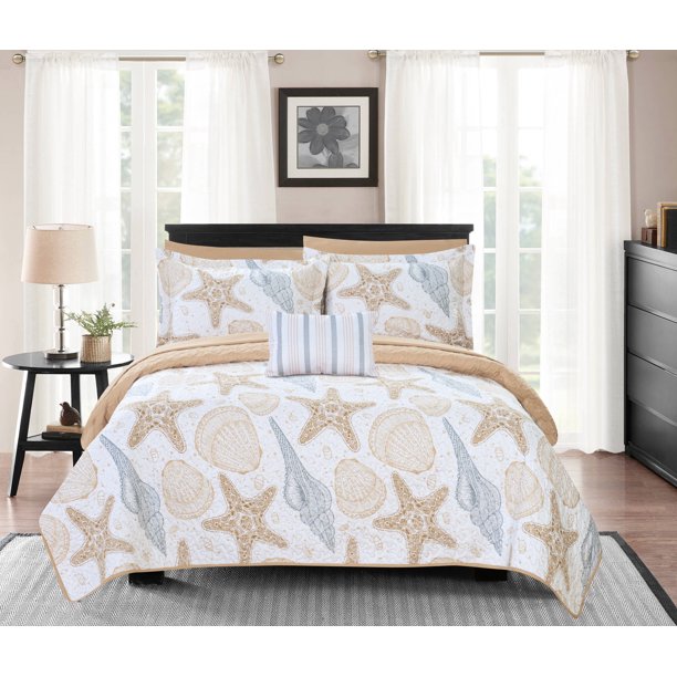 Chic Home Bastille 6 Piece Reversible Quilt Coverlet Set Embossed Bed