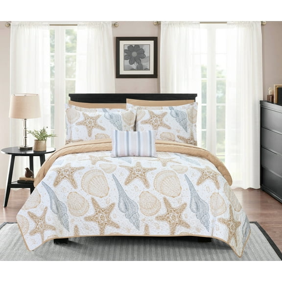 Chic Home Bastille 3 Piece Reversible Quilt Coverlet Set Embossed