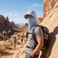 thumbnail image 7 of IAJFHAFS 3 In 1 Summer Cooling Balaclava Breathable Sun Protection Hood with Neck Guard & Face Mask Outdoor Activities Sun Hats for Men Women Dark Gray, 7 of 7