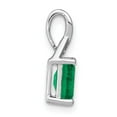 thumbnail image 4 of Auriga Fine Jewelry 14K White Gold Rectangle Emerald and Diamond Pendant for Women (L-15.75mm, W-5.9mm), 4 of 6