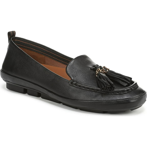 Naturalizer Women's Betsy Tassel Driving Style Loafer Black Leather 5.5M