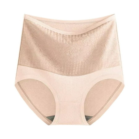 GHSOHS Womens Underwear Panty Cotton Underwear No Show Womens Underware Womens Thickening And Fleecing Thermal Underwear Cotton High Waists Panties Girls Cotton Crotch Seamless Underpants Beige XL
