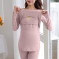 thumbnail image 4 of BLTIBY Maternity Nursing Pajama Set for Women Solid Colour Long Sleeve Top & Pants Breastfeeding Sleepwear Double Layer Pregnancy Wine XXL, 4 of 8