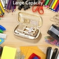 thumbnail image 3 of Estuche para lápices expandible, estuche para lápices de gran capacidad, estuche para bolígrafos, organizador de papelería escolar, bolsa de cosméticos para maquillaje, color caqui, 3 of 5