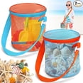 thumbnail image 1 of Sea Shell Bags for Beach,2pcs Mesh Seashell Holder,Shelling Collecting Tools Travel Sand Toys Storage Bucket for Sandbox,Beach Vacation Essentials,The Beach Must Haves Sand Box Toy Bag, 1 of 6