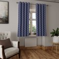 thumbnail image 2 of Ambesonne Geometric Grommet Curtain, Vintage Ocean Waves, 50" x 63", Dark Blue Cream, 2 of 6