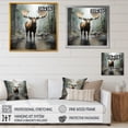 thumbnail image 4 of Designart "Mystic Moose in the Forest II" Animals Framed Wall Art Decor - Modern Grey Moose Entryway Framed Wall Art Print, 4 of 6